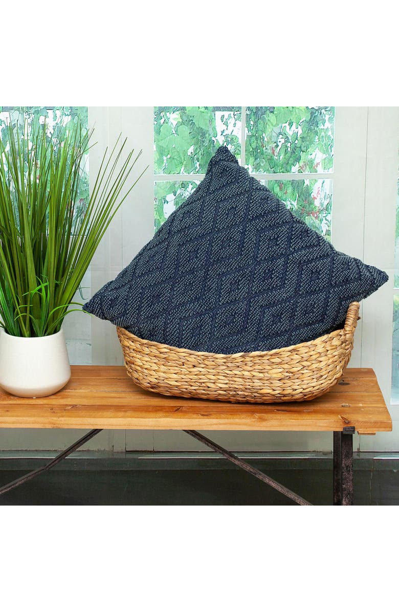 PARKLAND COLLECTION Sorrel Hand-Woven Accent Pillow, Alternate, color, Navy