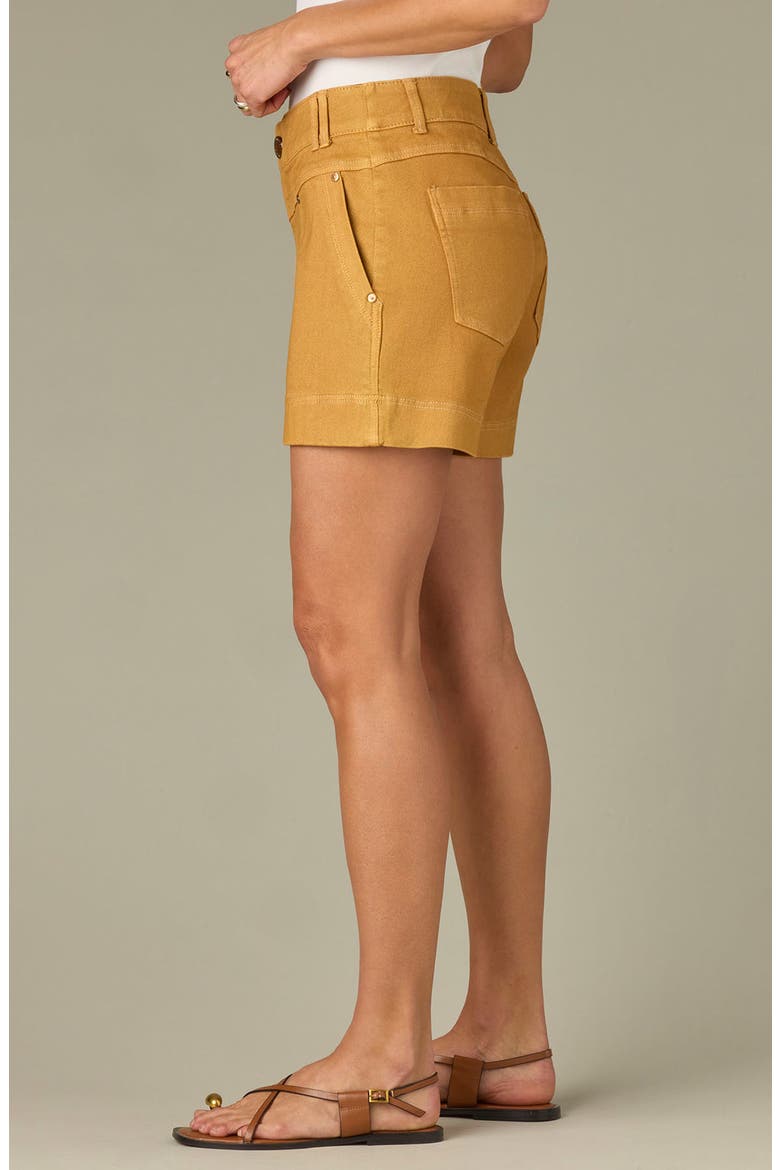 V-Yoke High Waist Twill Shorts, Alternate, color, CANDY YAM