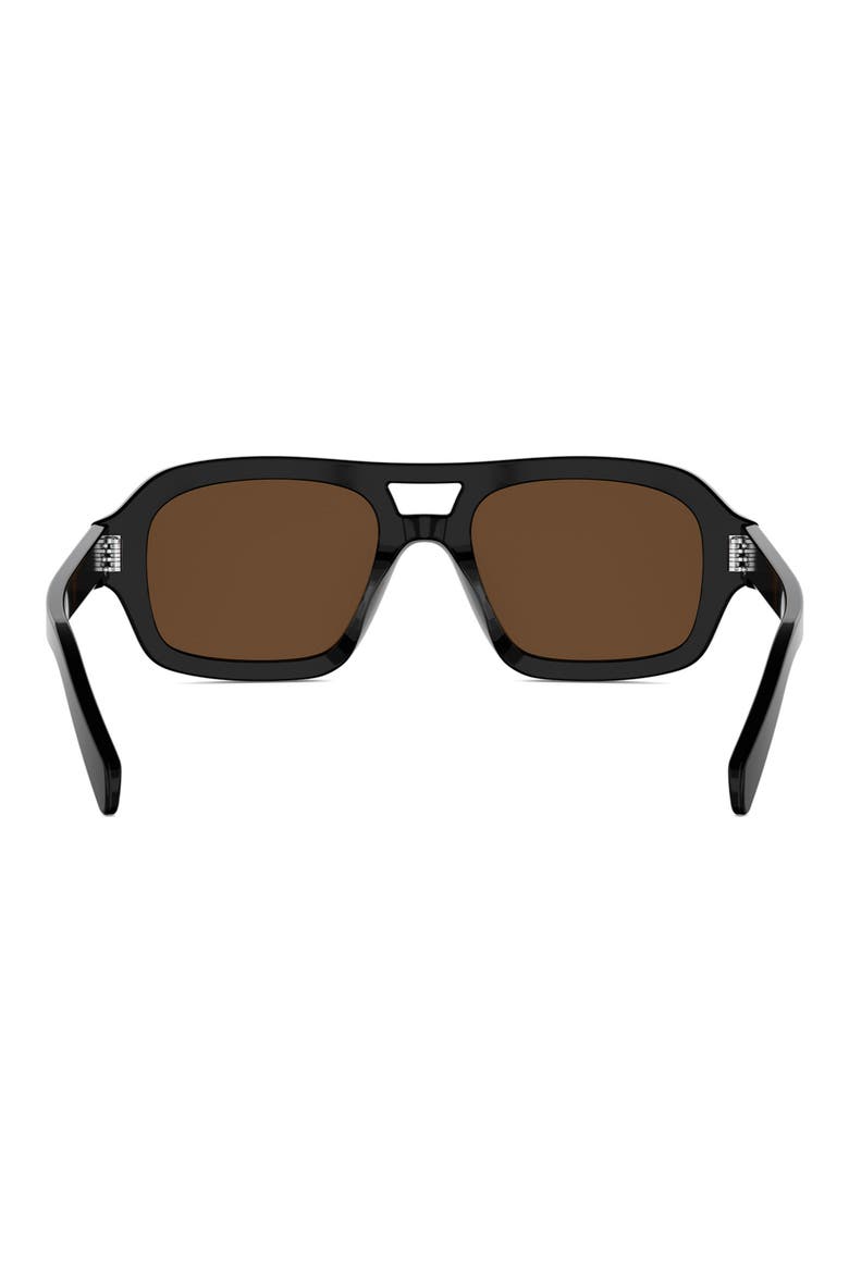 3 Dots 53mm Pilot Sunglasses, Alternate, color, SHINY BLACK / BROWN