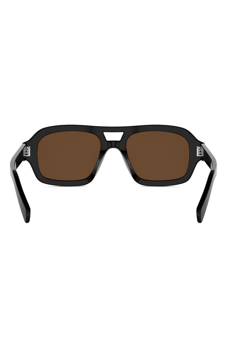 CELINE 3 Dots 53mm Pilot Sunglasses, Alternate, color, Shiny Black / Brown