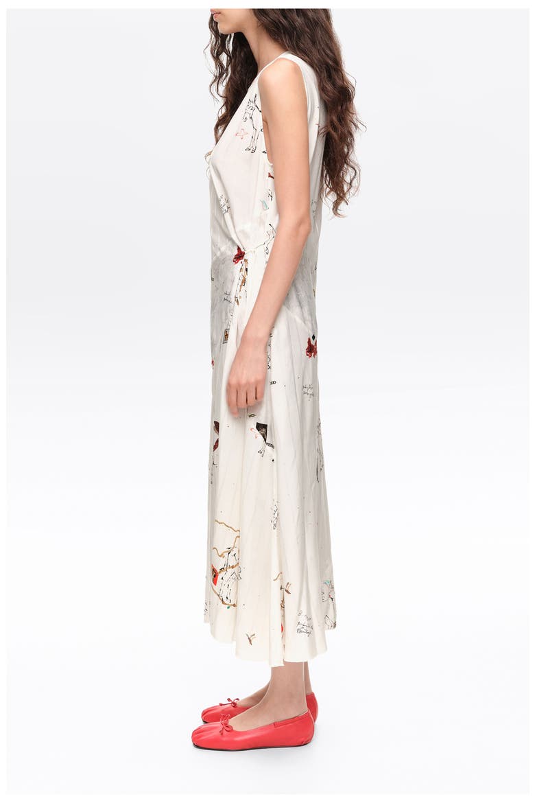 Sleeveless Midi A-line Dress, Alternate, color, COLLAGE ANIMAL CHAIN