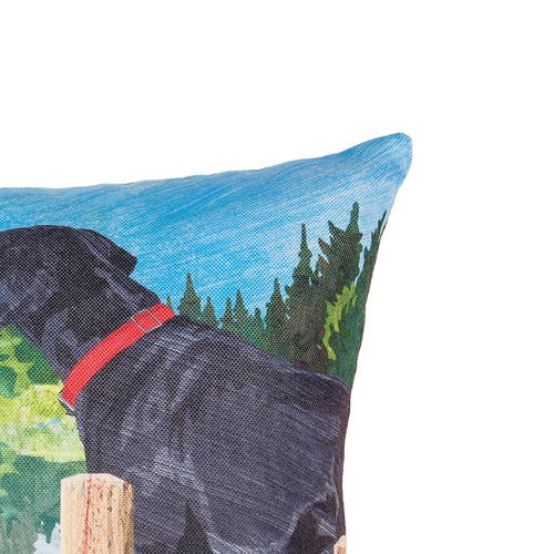 C & F Home C&f Home Dog Lake Pier Indoor/outdoor Decorative Christmas Throw Pillow, 18" X 18" In Blue