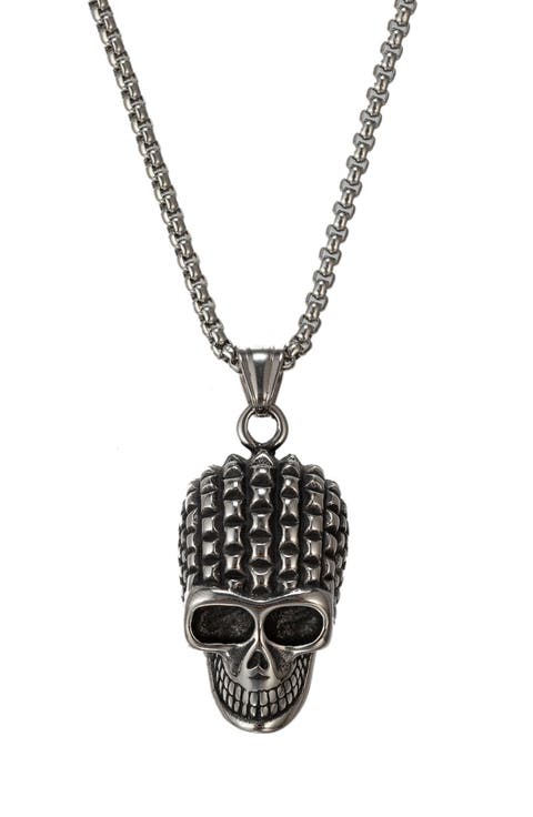 Men's Samuel Titanium Skull Pendant Necklace