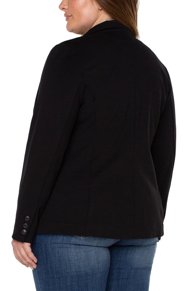 Fitted One-Button Blazer, Alternate, color, BLACK