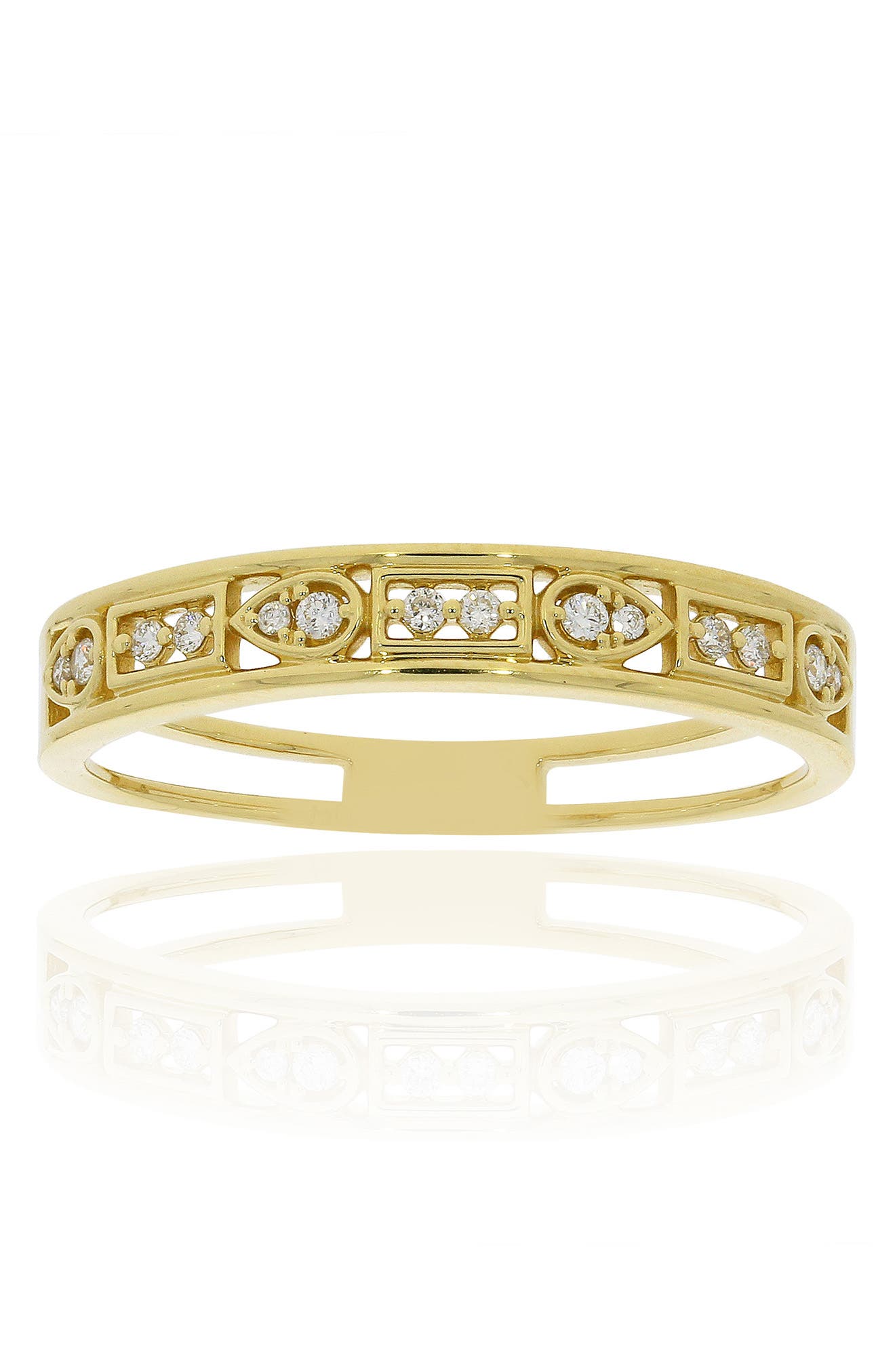 Bony Levy Florentine 18K Yellow Gold Diamond Stackable Ring