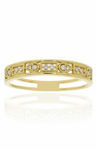 Bony Levy Florentine 18K Yellow Gold Diamond Stackable Ring