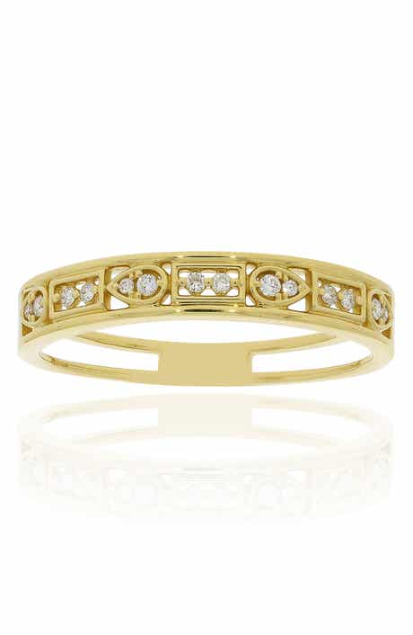Bony Levy Florentine 18K Yellow Gold Diamond Stackable Ring