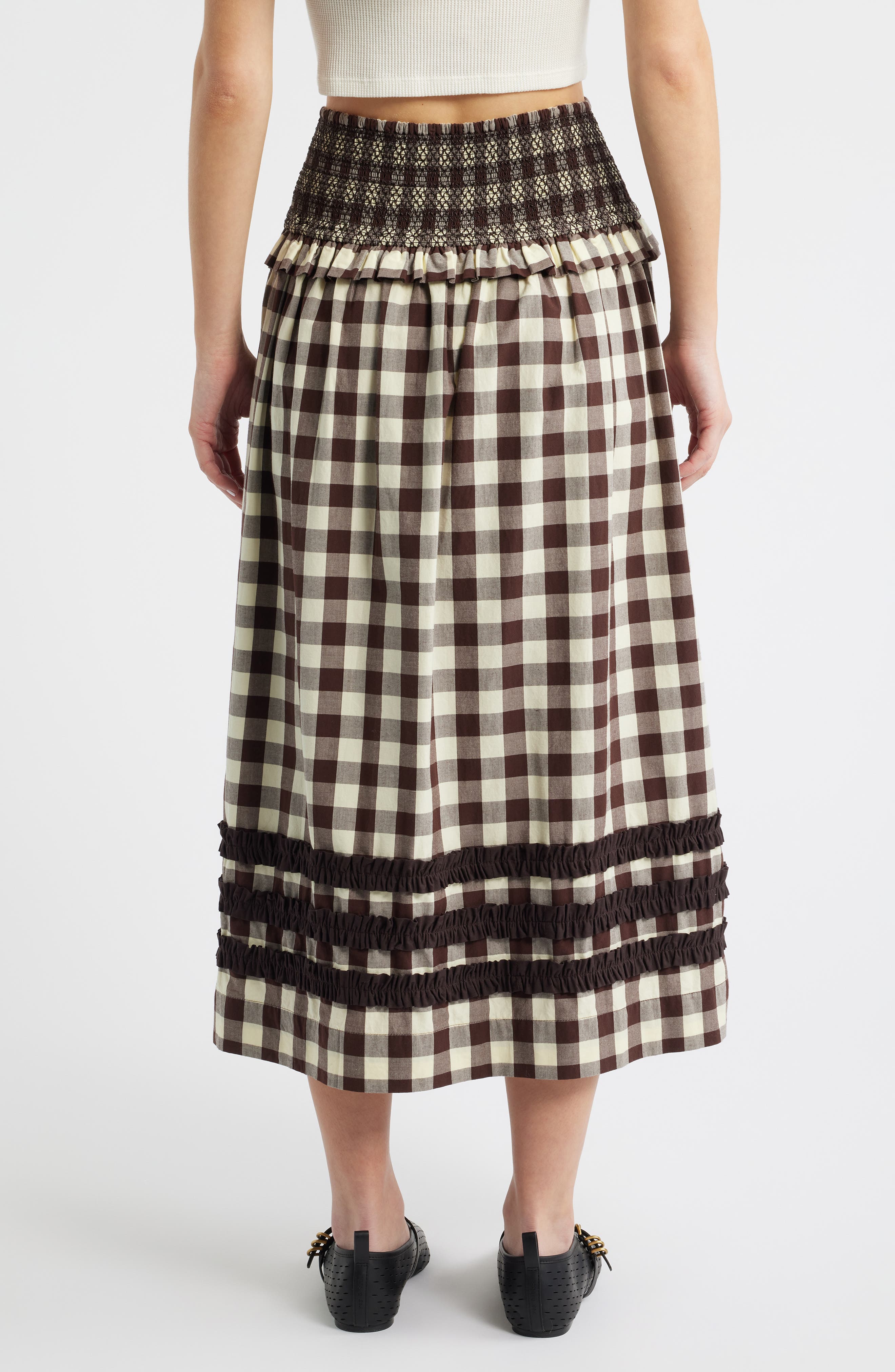 Ava Ruffle Trim Midi Skirt - image 2