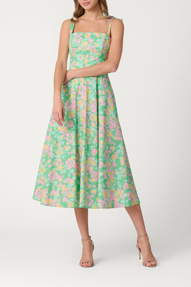 Bayberry Floral Majorelle Dress, Main, color, Bright Mint