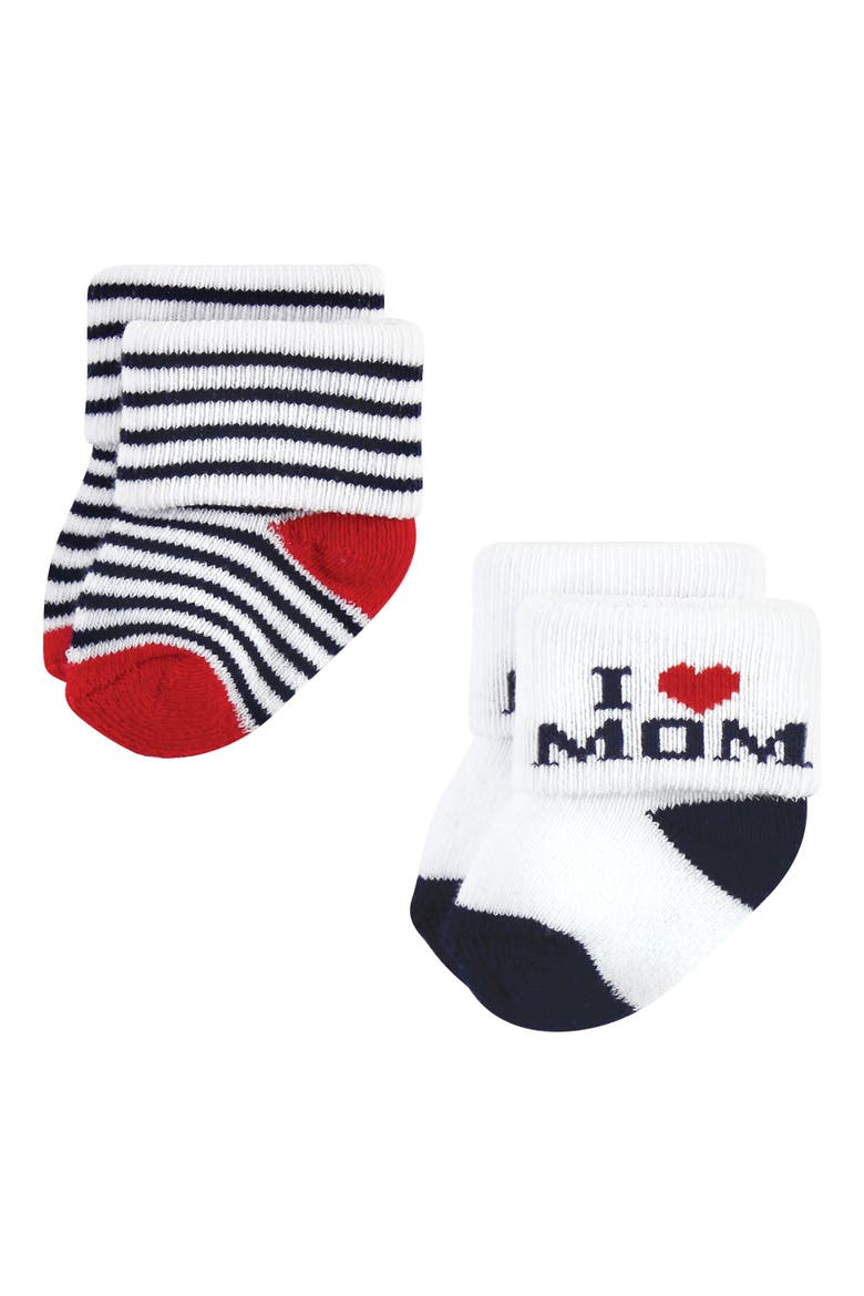 12Pk Terry Socks, Alternate, color, Mom Dad Boy Navy Red