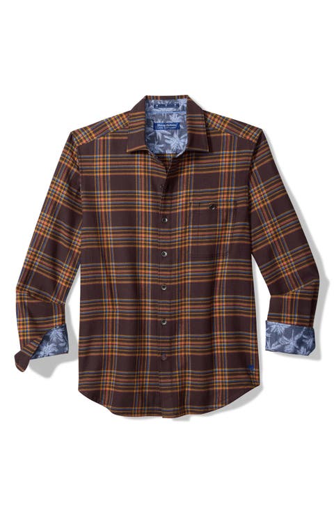 Canyon Beach Camano Plaid Cotton Flannel Button-Up Shirt