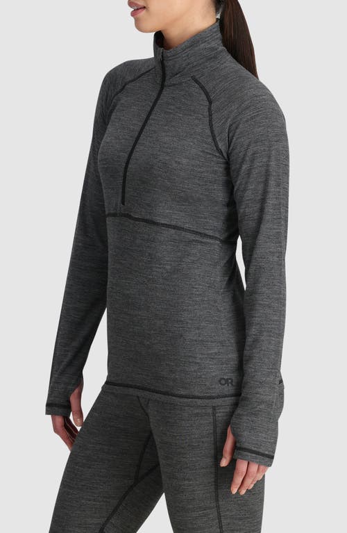 Outdoor Research Alpine Onset 150 Merino Wool Blend Base Layer Half Zip Pullover In Gray