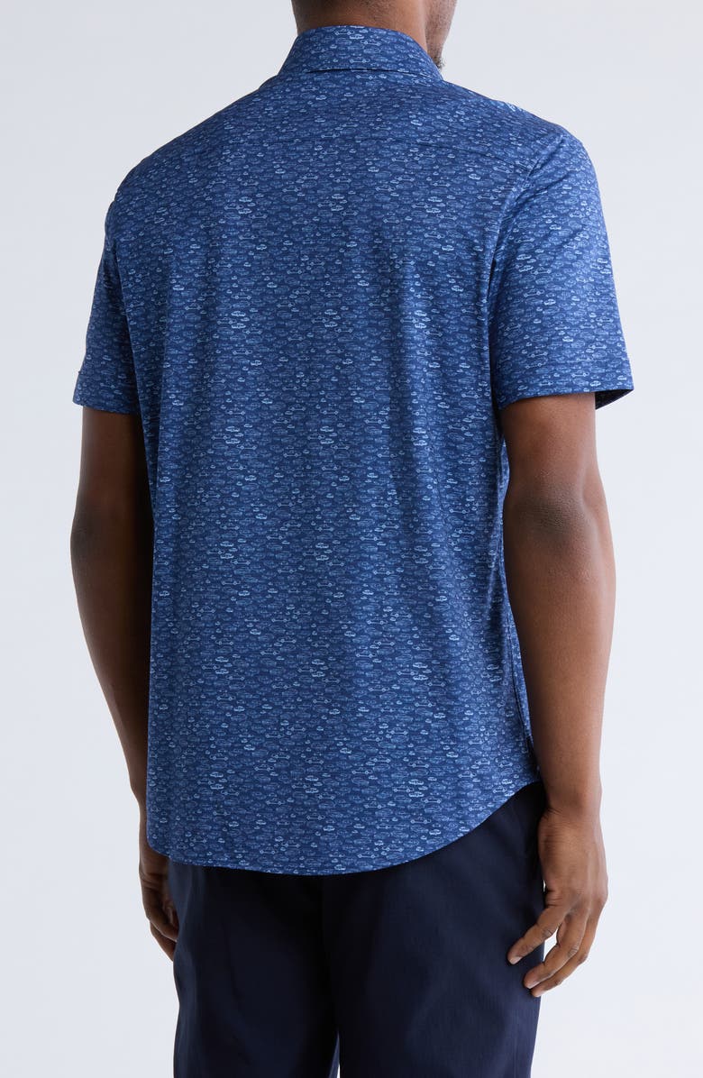 Bugatchi Miles Short Sleeve Stretch Cotton Button-Up Shirt, Alternate, color,