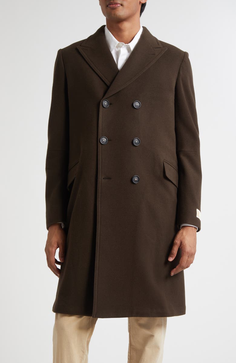Massimo Alba Dodge Double Breasted Virgin Wool Coat, Main, color, Caffe