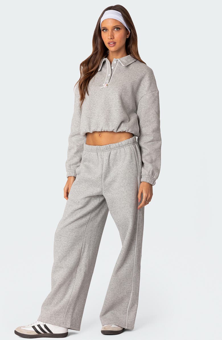 EDIKTED Autumn Cotton Blend Sweatpants, Alternate, color, Gray-Melange