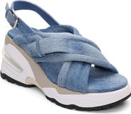 Ash Delia Slingback Denim Wedge Sandal