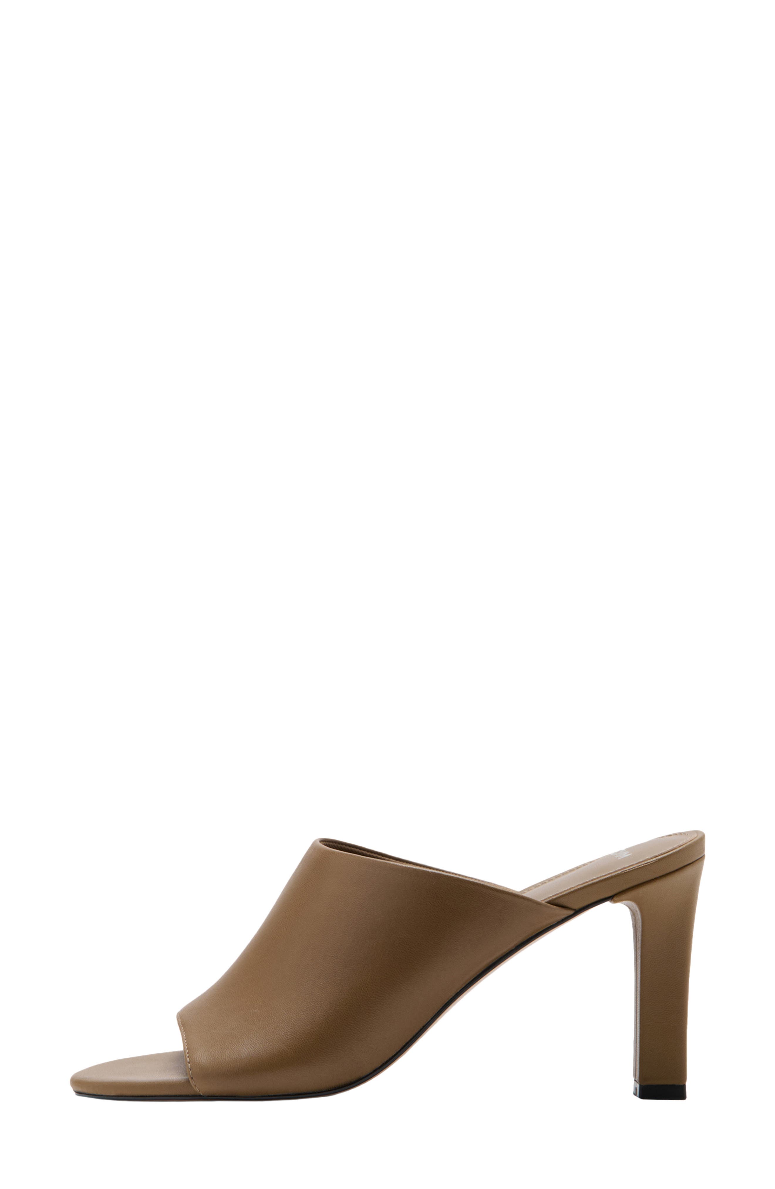 Leather Slide Sandal, Alternate, color, KHAKI