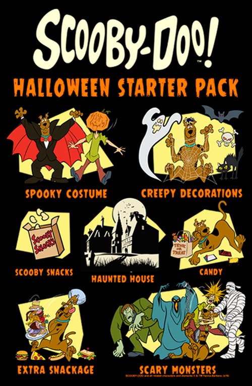 Scooby Doo Boy's Halloween Starter Pack Graphic T-shirt In Black