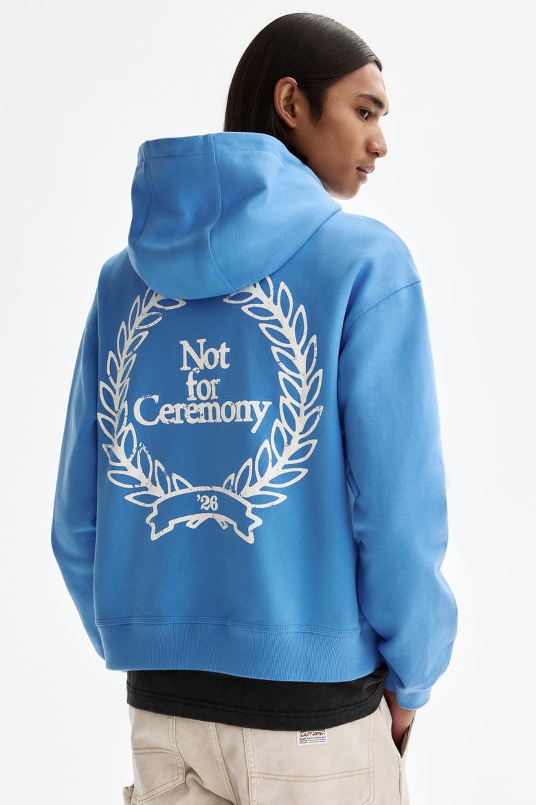 Loose Fit Motif-detail Hoodie, Alternate, color, Light blue/Not for Ceremony