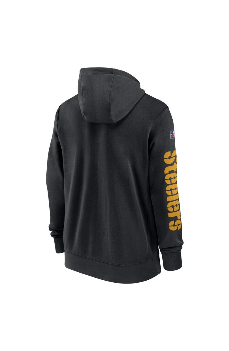 Nike Men's Nike Black Pittsburgh Steelers 2024 Sideline Club Full-Zip Hoodie, Alternate, color, 