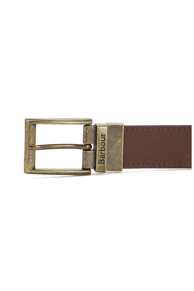 Tartan Leather Belt, Alternate, color, CLASSIC TARTAN/ BROWN