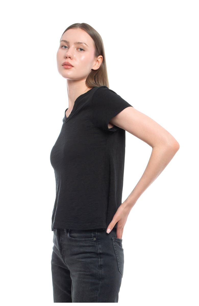 WILT Clothing V-Neck Short Sleeve Baby Tee, Alternate, color, Black