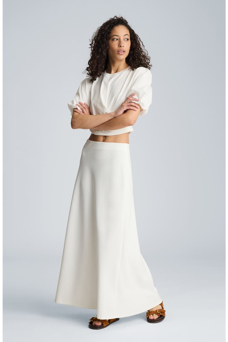 Bias Cut Flared Maxi Skirt, Alternate, color, PURE WHITE