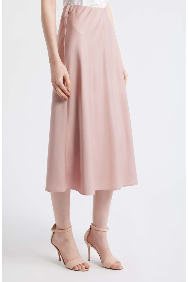 Satin Midi Skirt, Alternate, color, ROSE PETAL