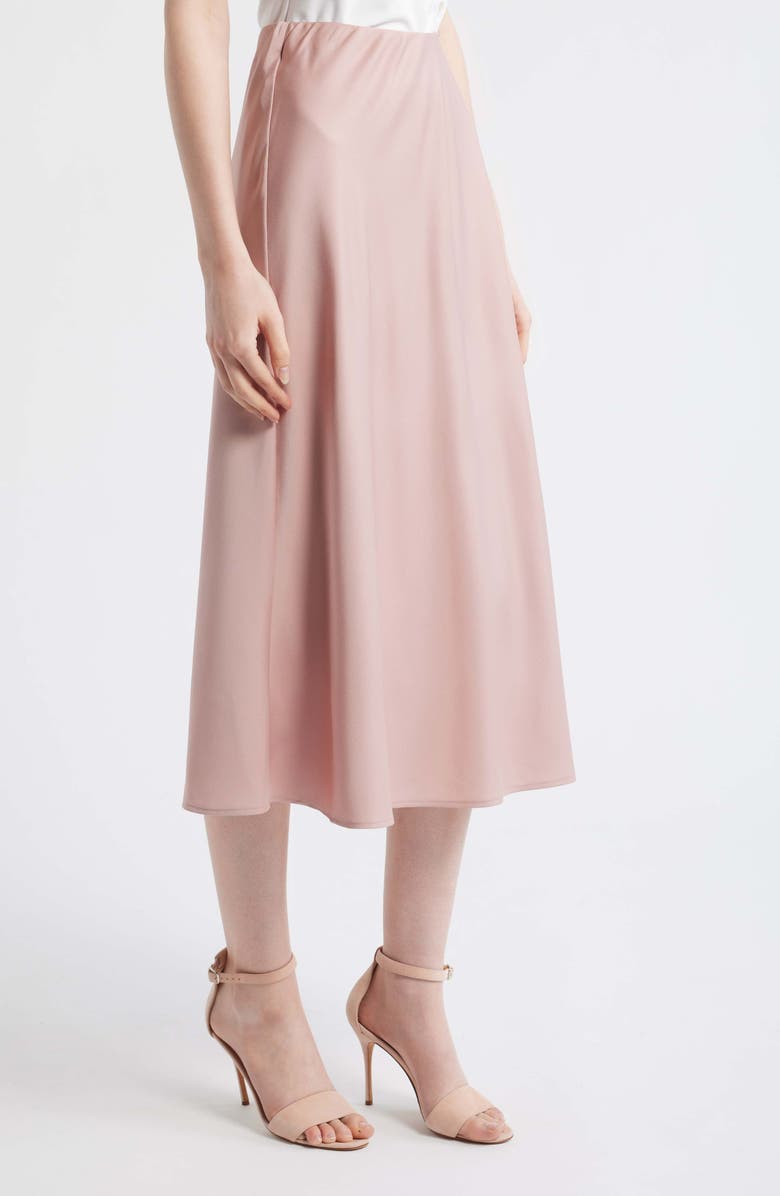 Tahari ASL Satin Midi Skirt, Alternate, color, Rose Petal