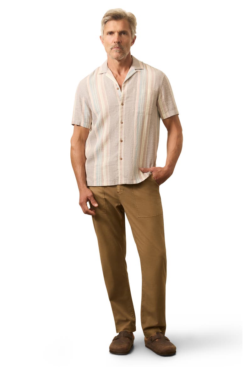Hemp Blend Camp Shirt, Alternate, color, SAUNDERS BAY STRIPE