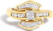 Haus of Brilliance 14K Yellow Gold 1.0 Cttw Princess Diamond Geometric Cocktail Ring