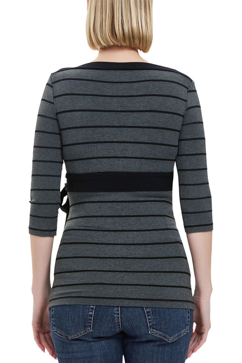 Maternity Striped Boat Neck Top, Alternate, color, Gray