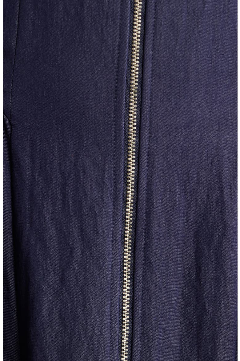 Zip Front Midi Dress, Alternate, color, DENIM