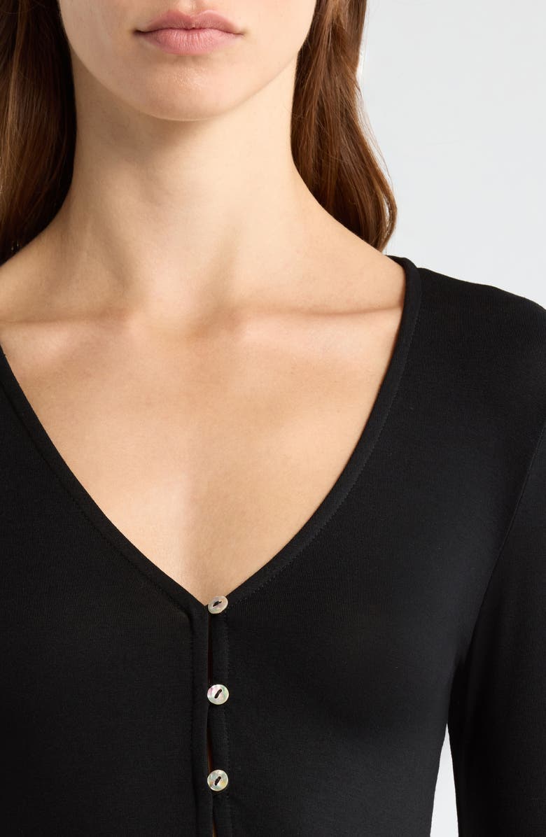 PacSun Shelby Button-Up Knit Top, Alternate, color, Black