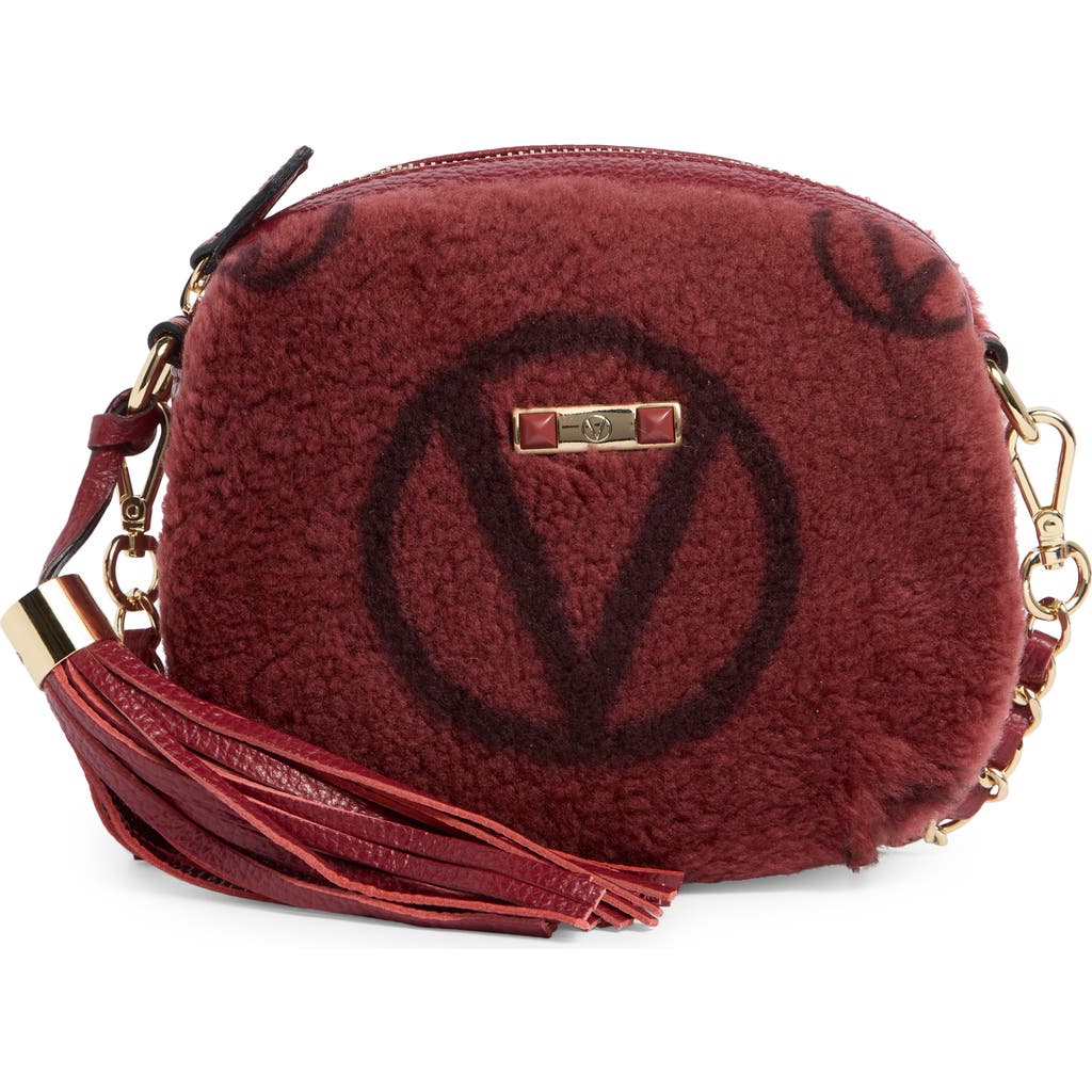 Valentino By Mario Valentino Nina Genuine Shearling Crossbody Bag In Brown