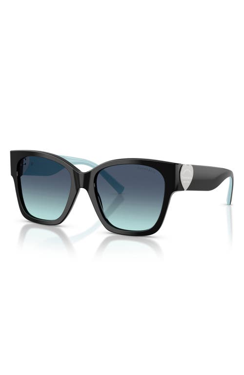 Tiffany & Co 54mm Gradient Polarized Square Sunglasses In Black