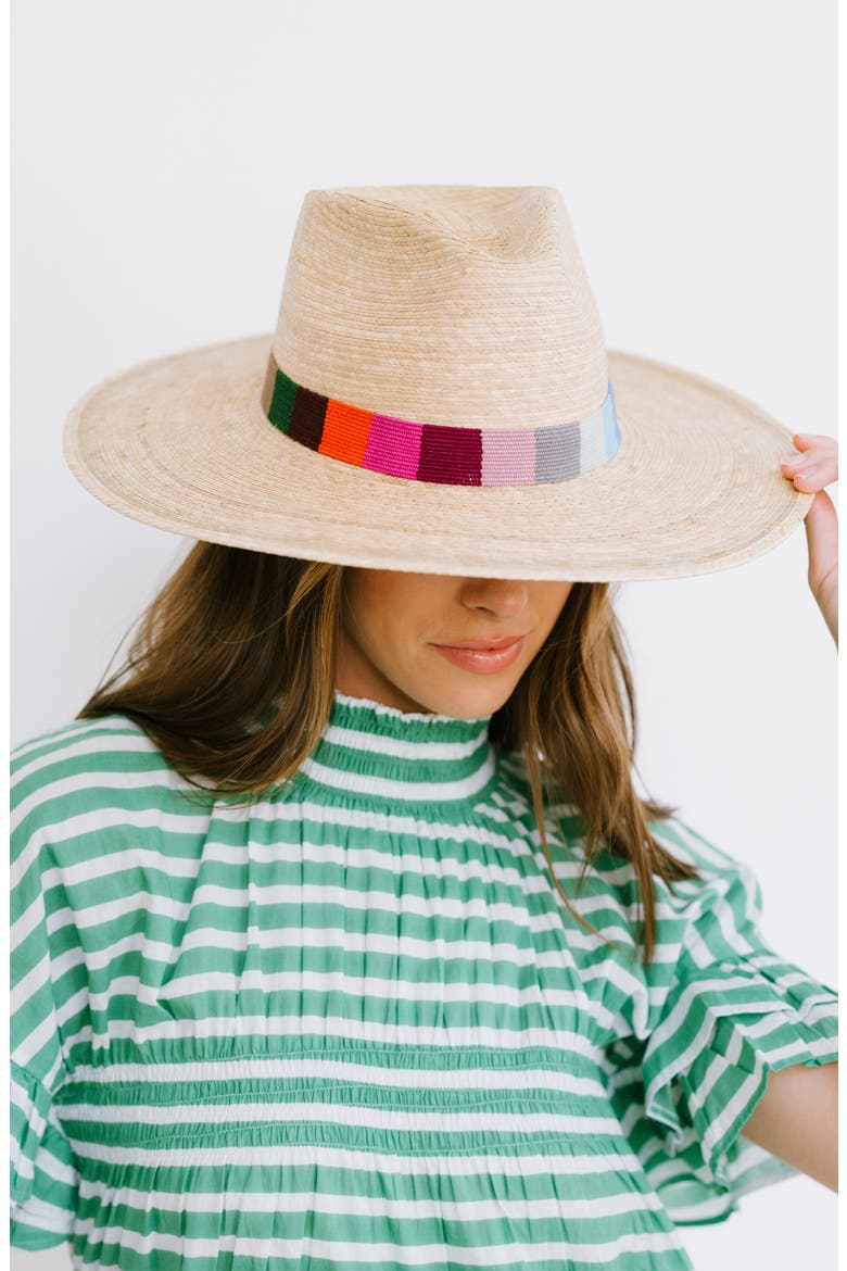 Rosita Palm Straw Hat, Alternate, color, BEIGE MULTI