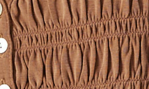 Lucky Brand Smocked Sandwash Top In Brown