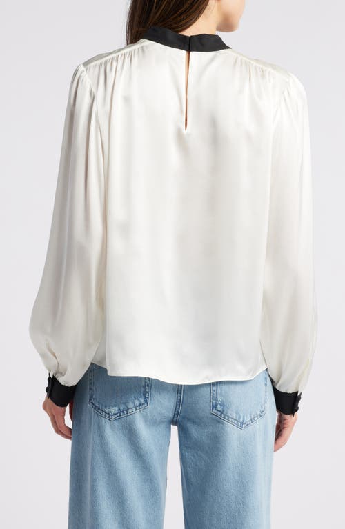 FRAME FRAME MOCK NECK LONG SLEEVE SILK TOP 