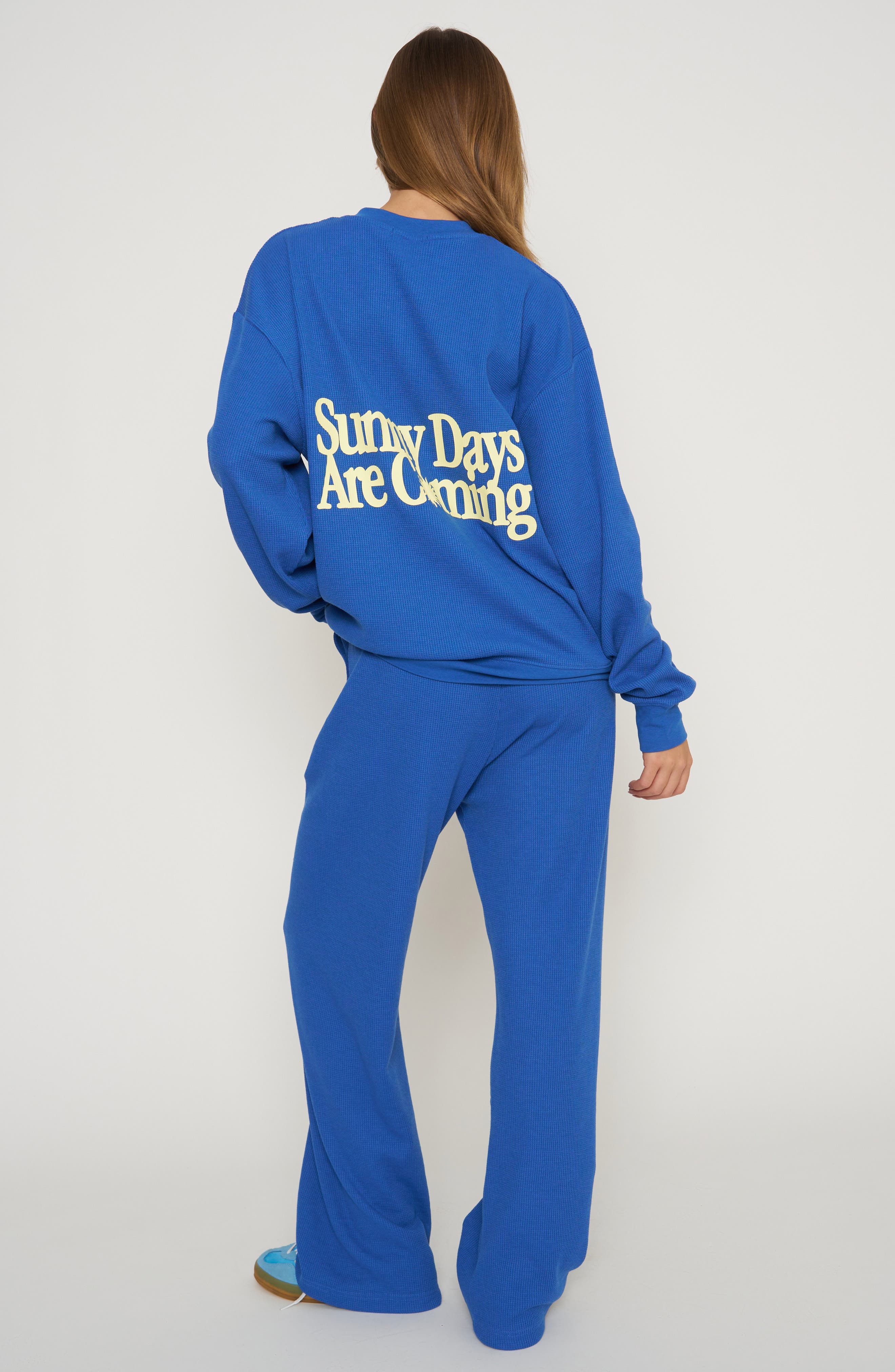 Sunny Days Are Coming Waffle Knit Sweatshirt (Women) | Nordstrom