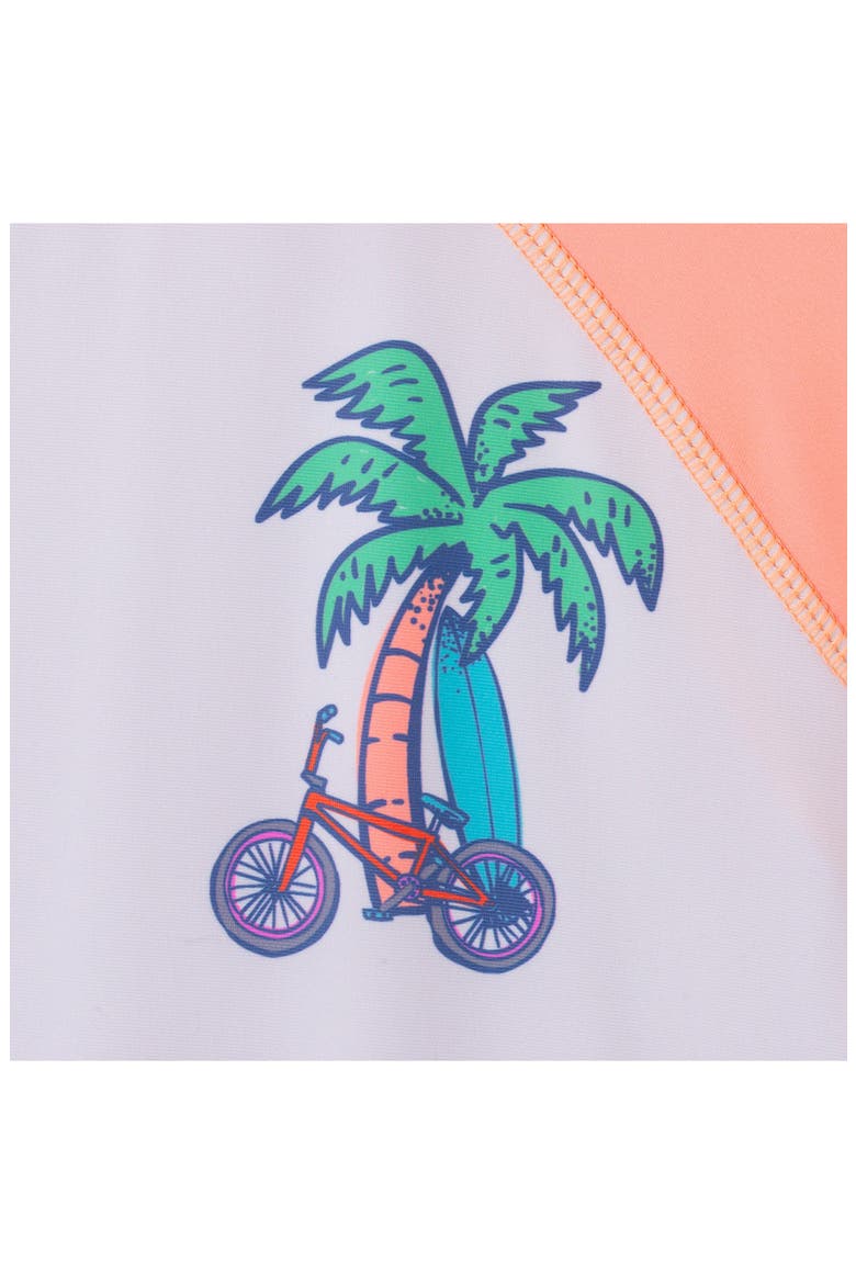 Kids' Long Sleeve Rashguard & Shorts Set, Alternate, color, ORANGE PALM