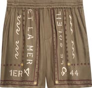 Balmain Club Printed Satin Shorts
