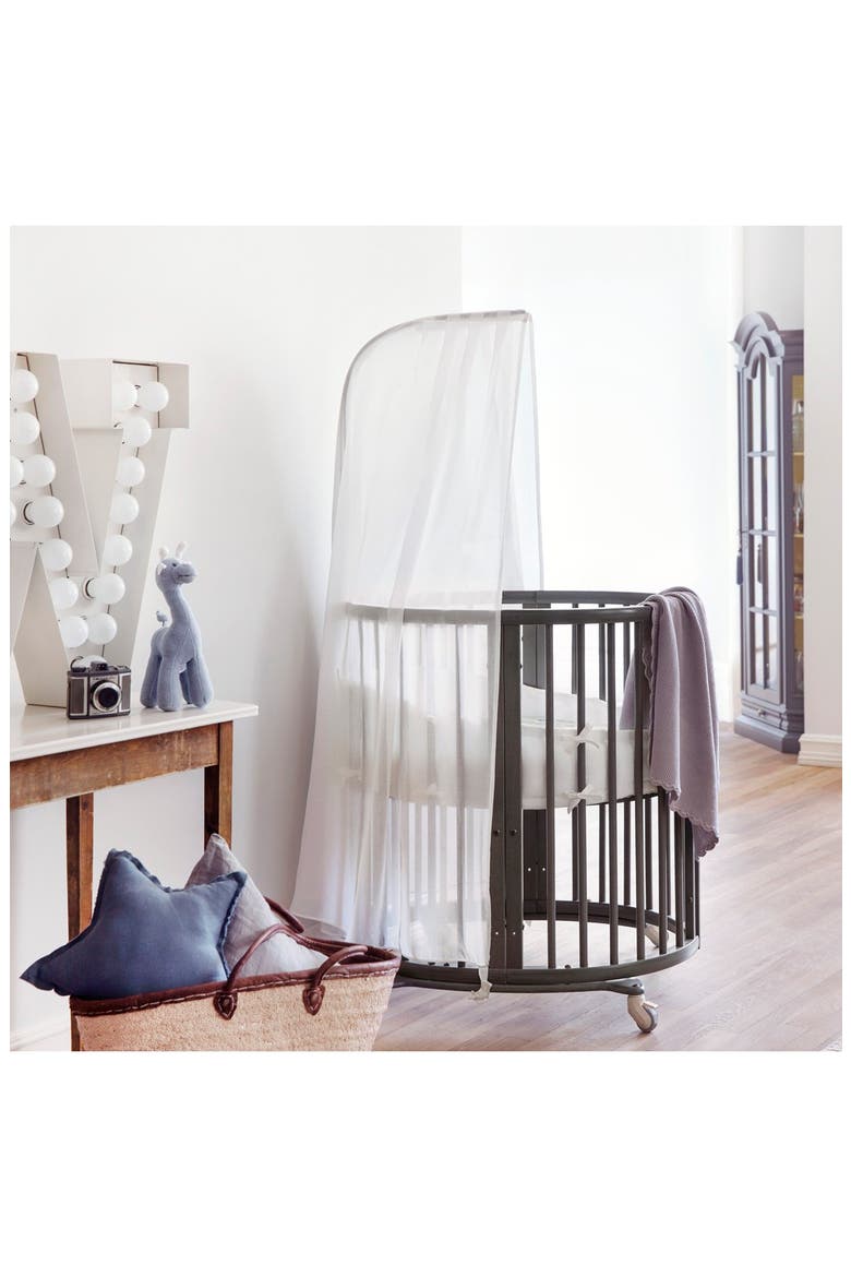 Sleepi Mini Crib, Drape Rod & Mattress Bundle, Alternate, color, HAZY GREY