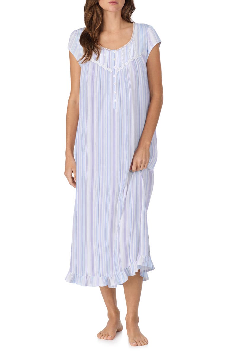 Eileen West Cap Sleeve Cotton Nightgown, Main, color,