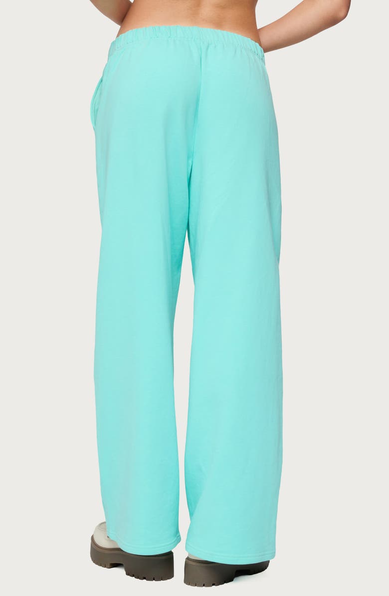 EDIKTED Only Logo Wide Leg Sweatpants, Alternate, color, Aqua