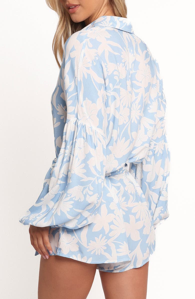 Petal & Pup Pali Floral Long Sleeve Romper, Alternate, color, Blue Floral