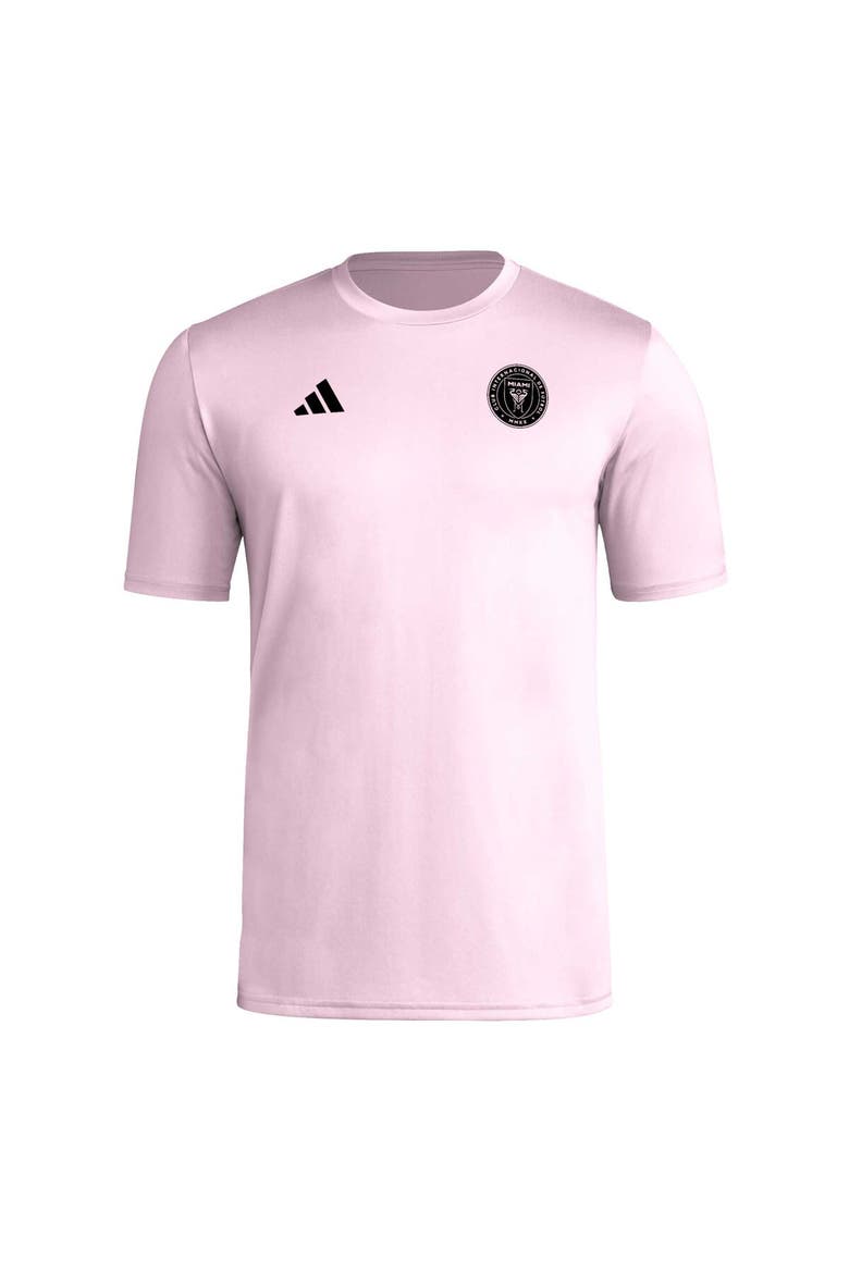 Men's adidas Lionel Messi Pink Inter Miami CF Pregame T-Shirt, Alternate, color, Pink