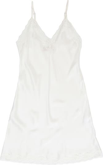 Camille Lace Trim Silk Nightgown