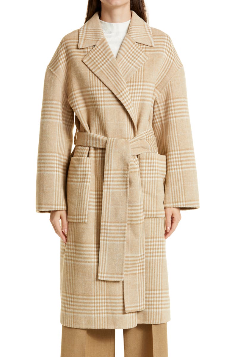 BOSS Coletti Plaid Wool Blend Coat, Main, color,