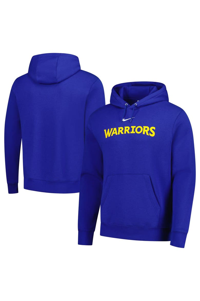 Men's Nike Royal Golden State Warriors Sportswear Essential Wordmark Club Hoodie, Main, color, Royal